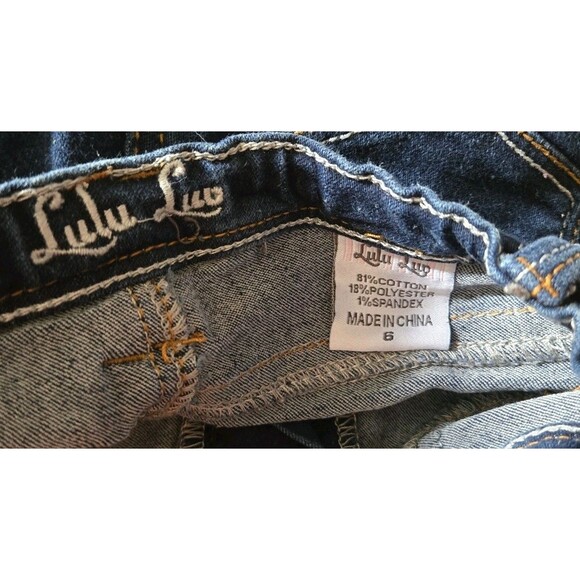 Lot Of 2 Blue Jeans Girls Size 6 Lu Lu Luv & The Childrens Place Jeggings Pants - Picture 9 of 13